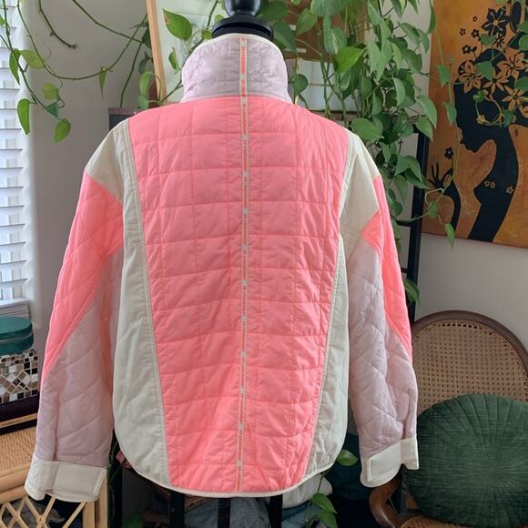 Free People Movement Landscape View Hot Pinky Orange & Cream Ski Jacket - Picture 3 of 7